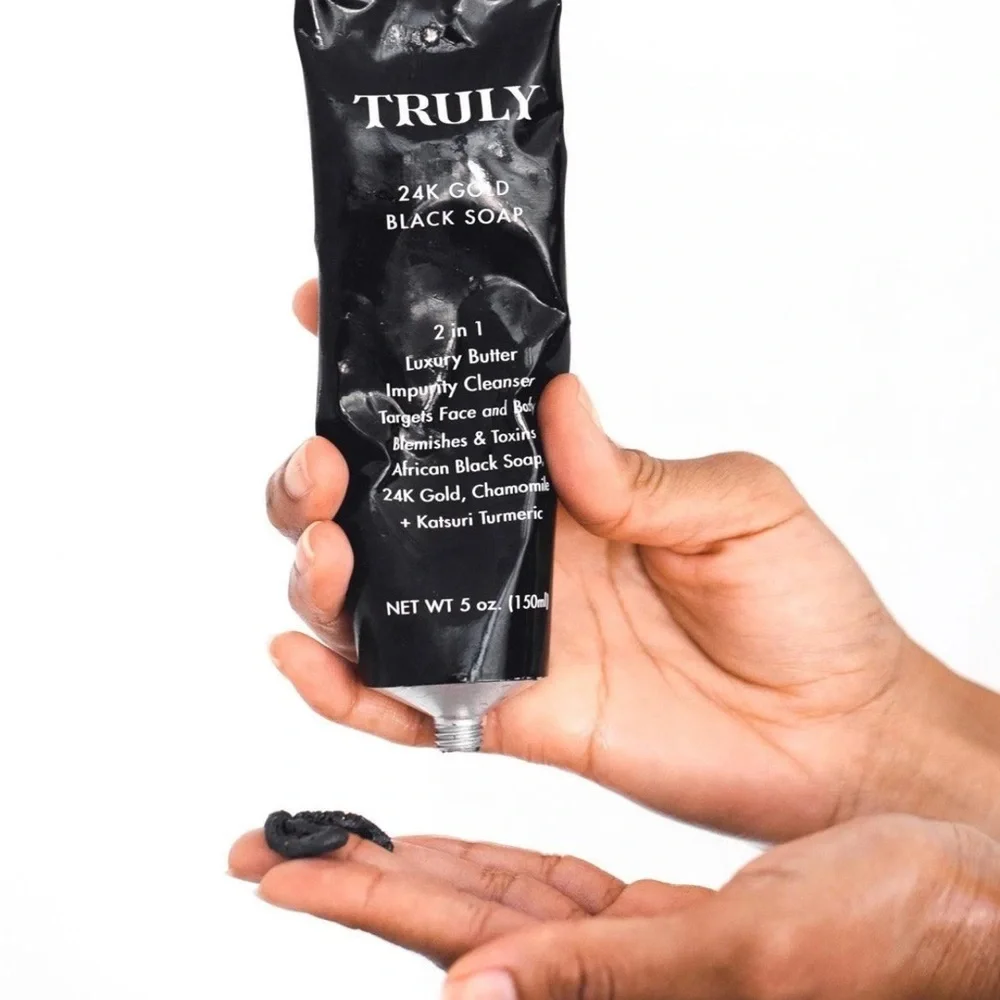 ✨ TRULY 24K Gold Black Soap Luxury Butter Cleanser Face Body 5 oz Sealed 🖤✨